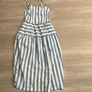 Striped Blue and White Maxi Dress
